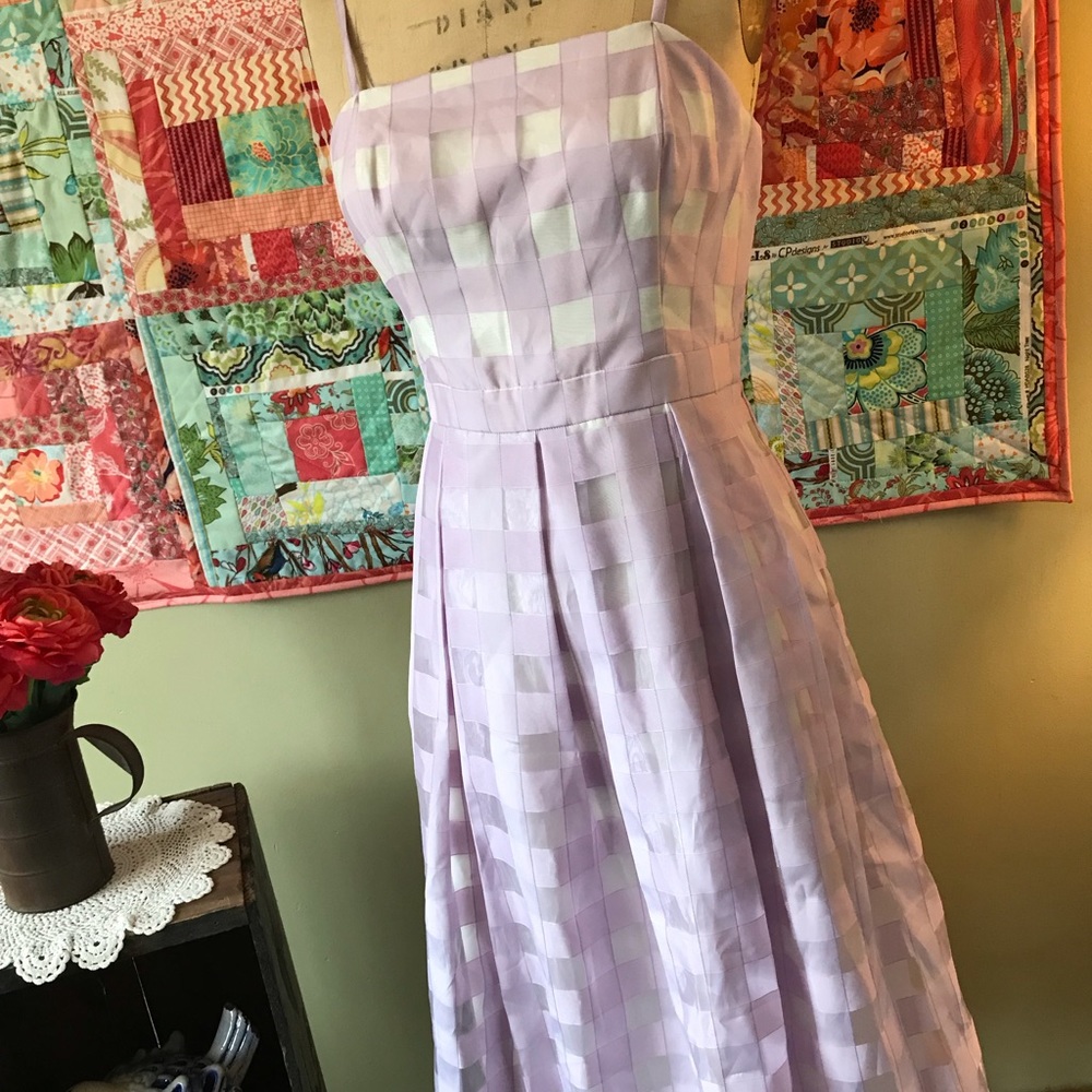 Lace & Mesh Gingham Plaid Vintage inspired dress